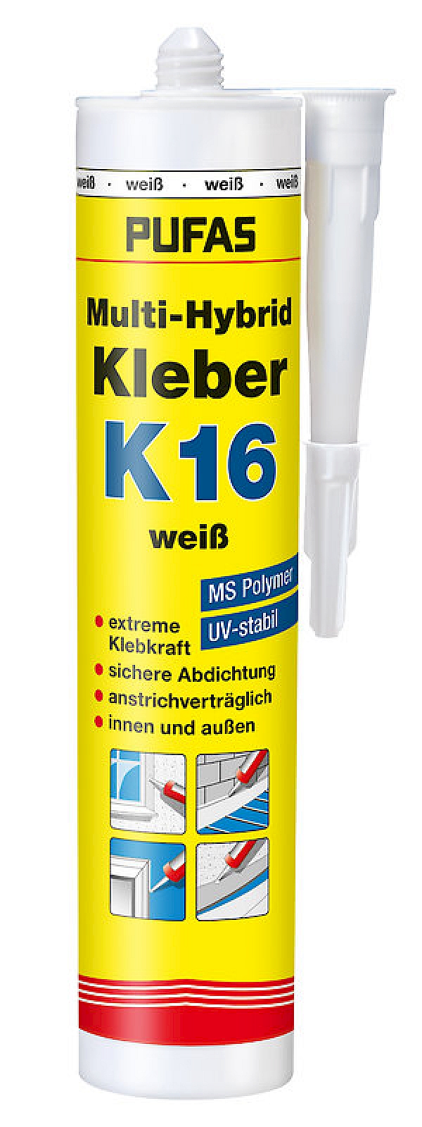 PUFAS Malermarke Multi Hybrid Kleber K16 290ml weiß